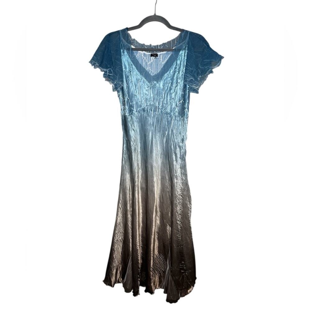 Komarov Blue and Gray Ombre Maxi Dress